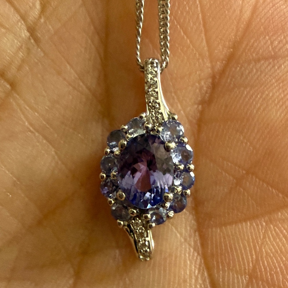Elegant Purple Gemstone Pendant Necklace
